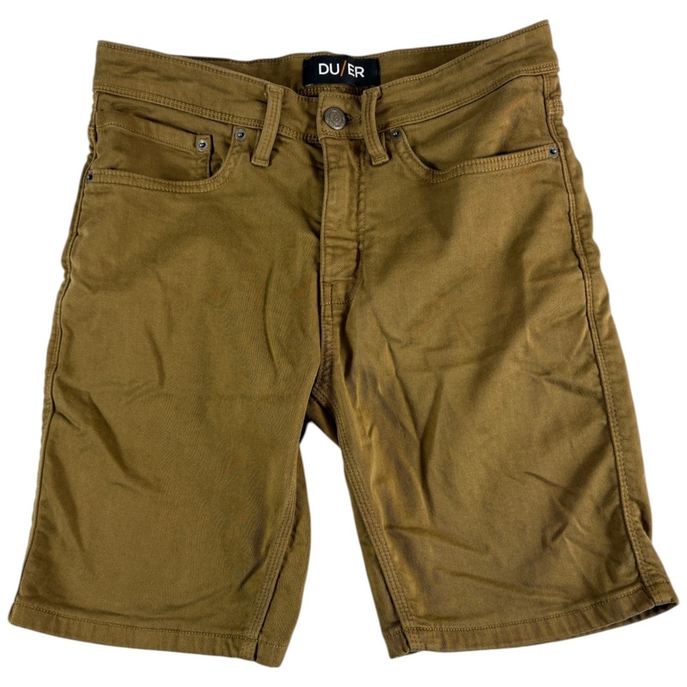 DU/ER N2X No Sweat Chino‎ Shorts Mens 30 Beige Stretch Slim Fit Everyday Wear